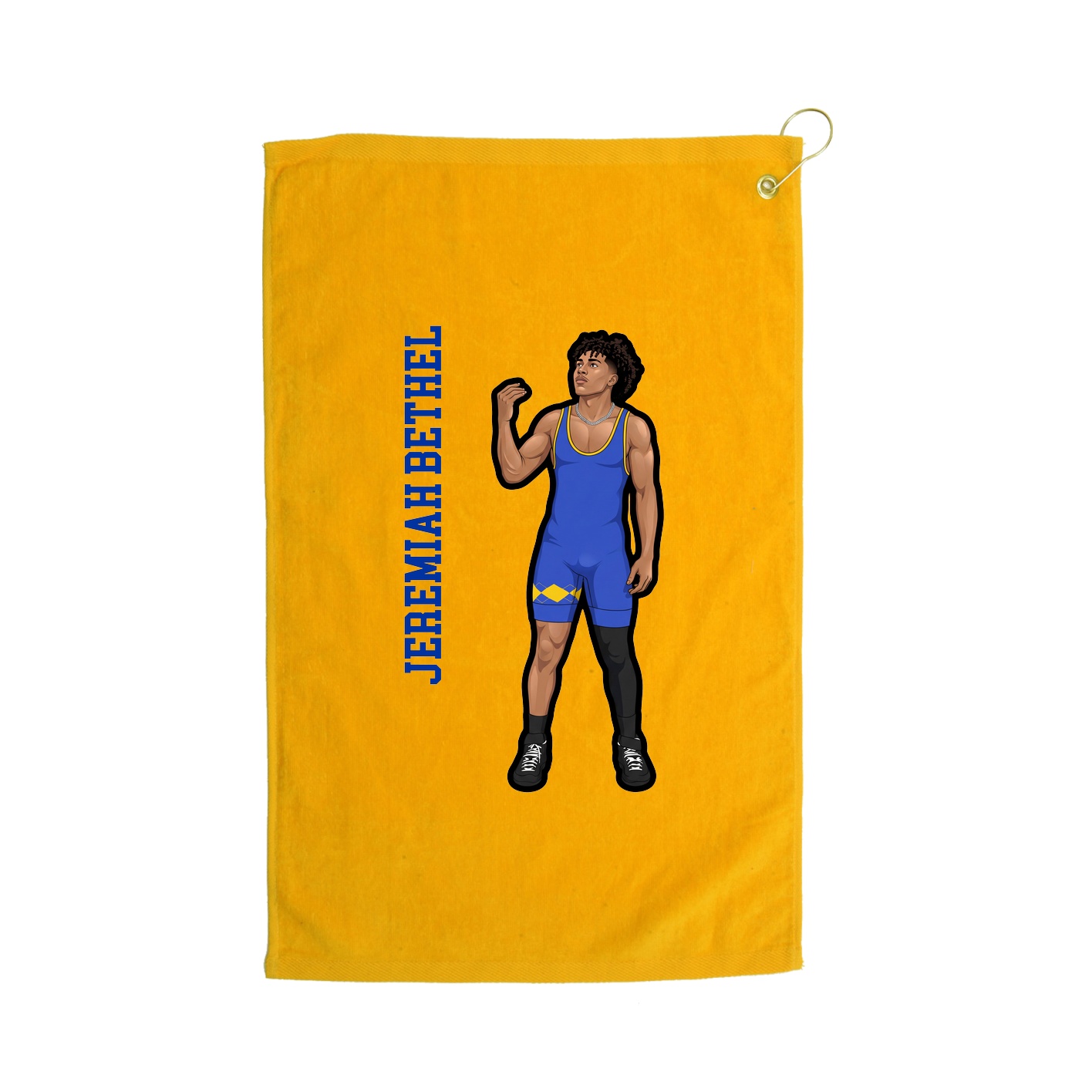 Golf Towel — Name Vertical in Gold