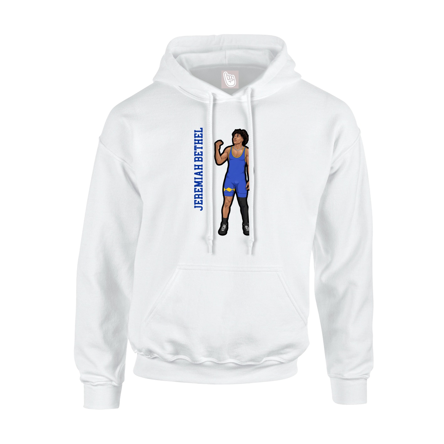 Youth Hoodie — Name Vertical in White