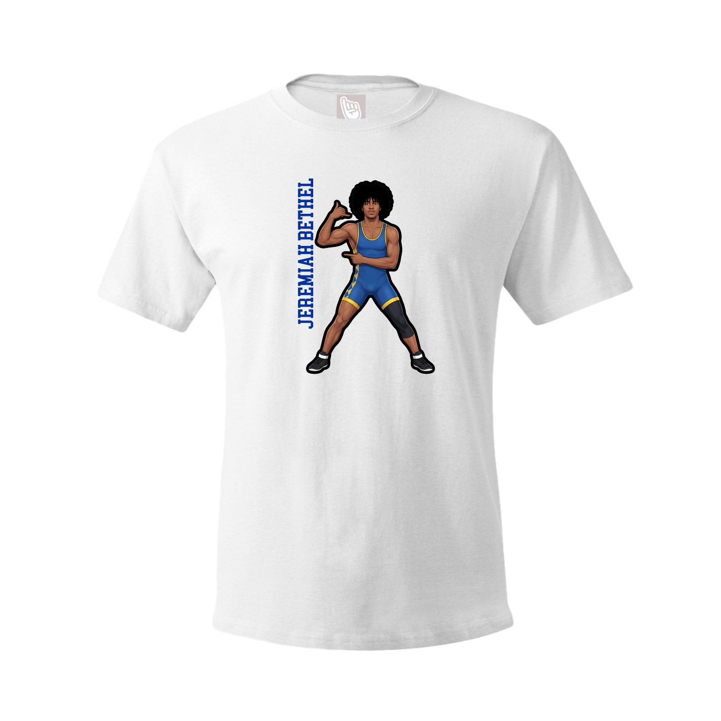 Tee — Name Vertical in White