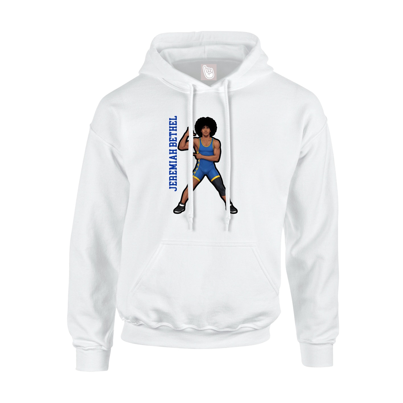 Youth Hoodie — Name Vertical in White