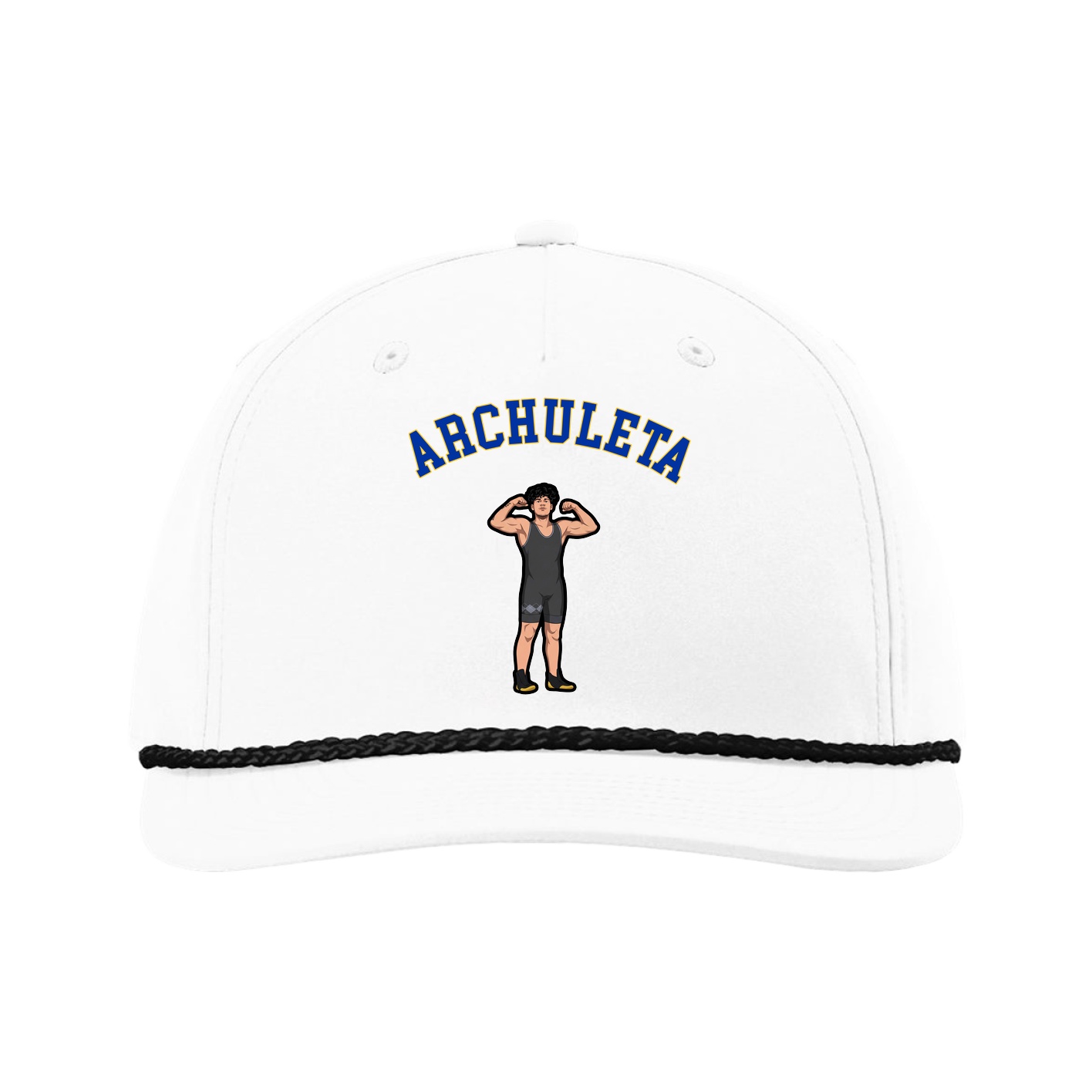 Five-Panel Classic Rope Cap — Shirsey Arch in White
