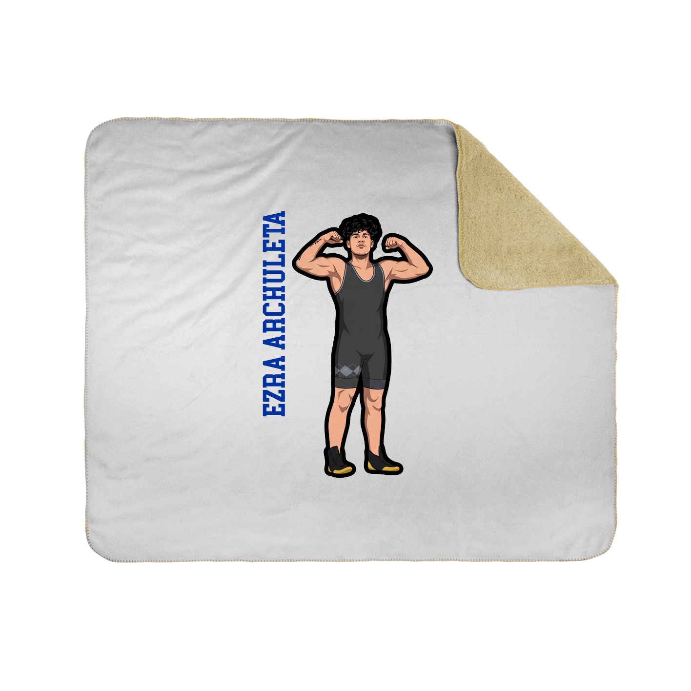 Throw Blanket — Name Vertical in White