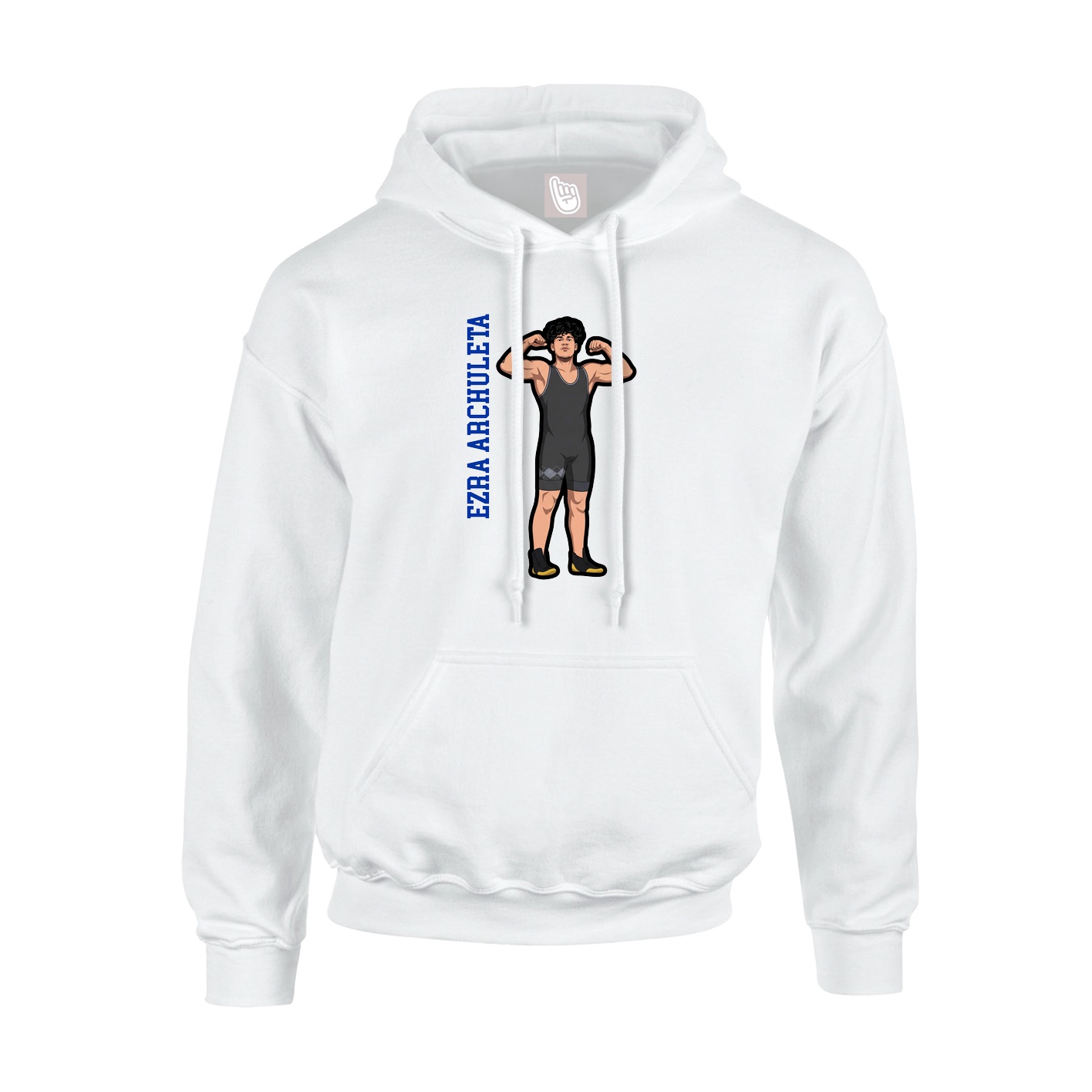 Youth Hoodie — Name Vertical in White