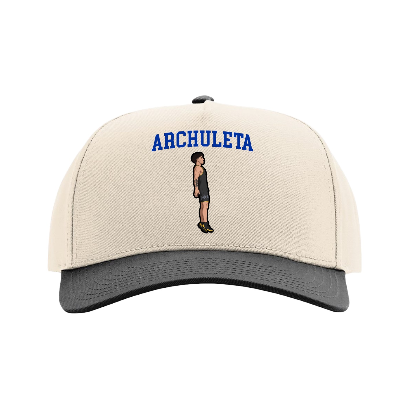 Full Fabric Five-Panel Champ Cap — Shirsey in Cream/Black