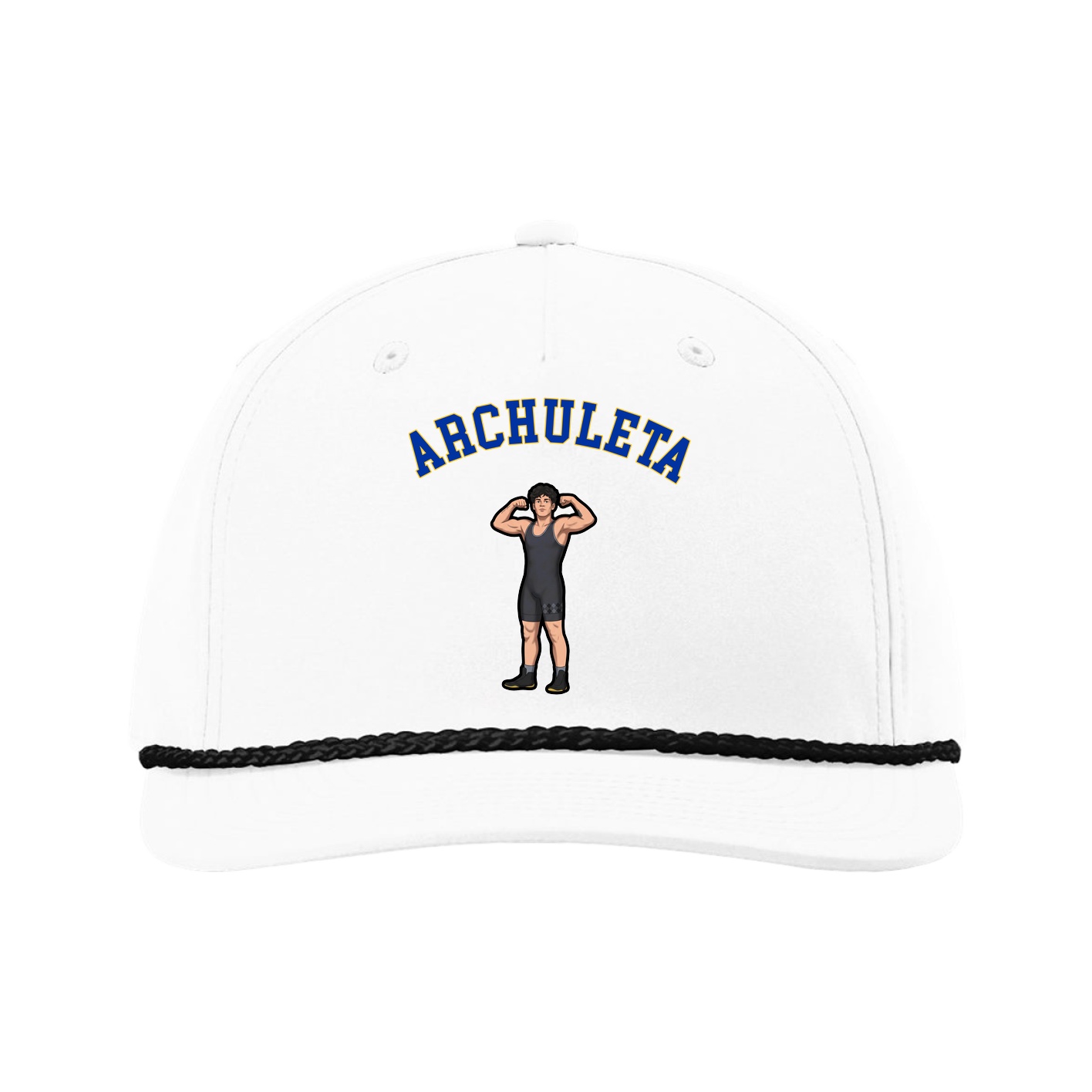 Five-Panel Classic Rope Cap — Shirsey Arch in White