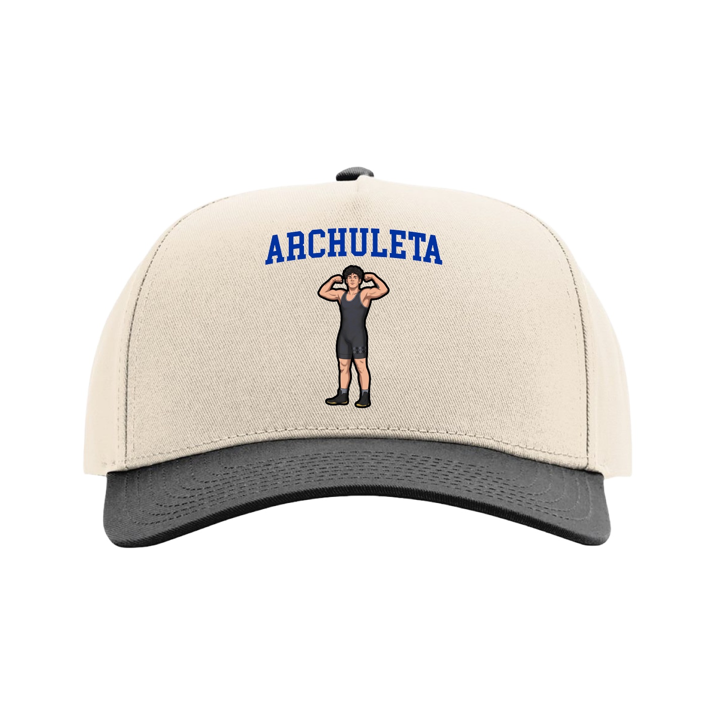 Full Fabric Five-Panel Champ Cap — Shirsey in Cream/Black