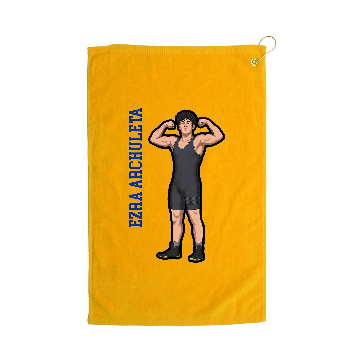 Golf Towel — Name Vertical in Gold
