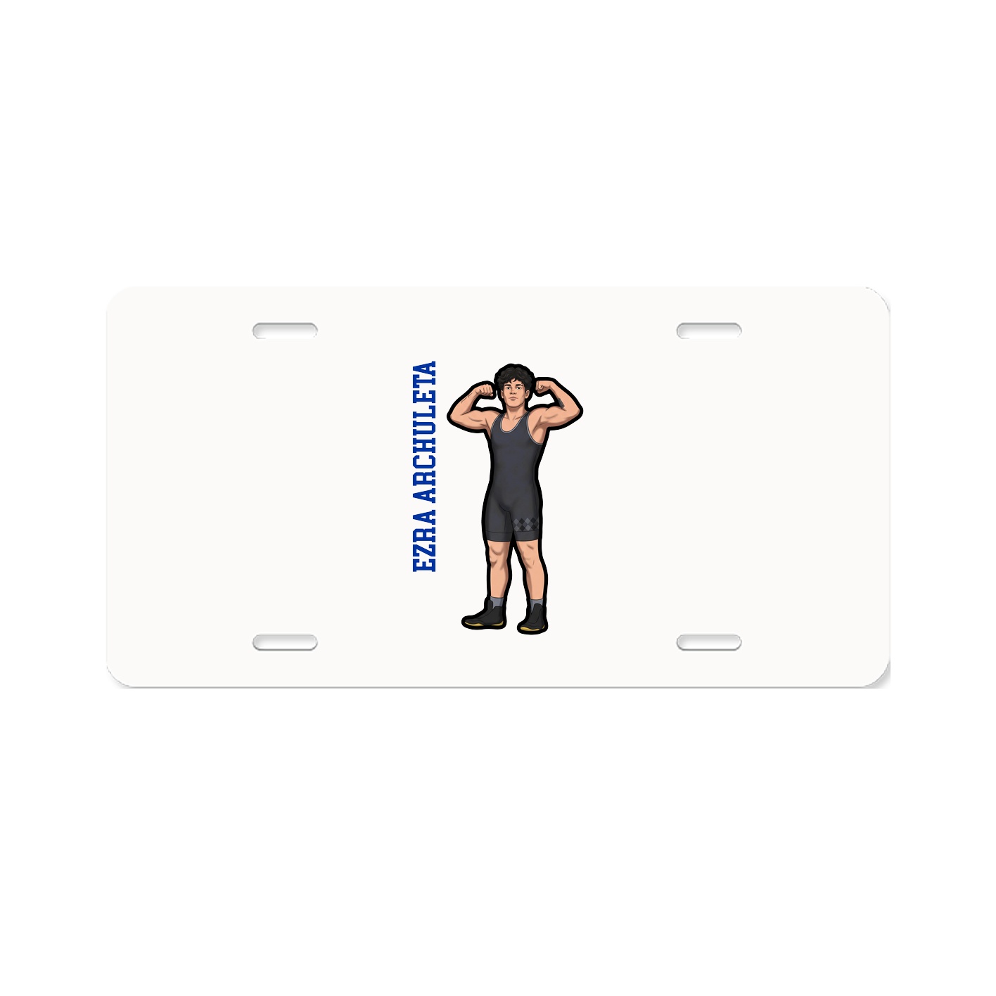 License Plate — Name Vertical in Classic