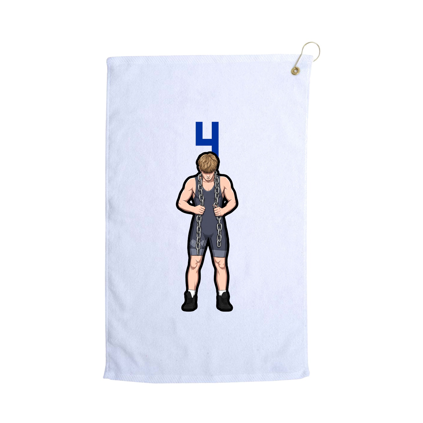 Golf Towel — Number Top in White