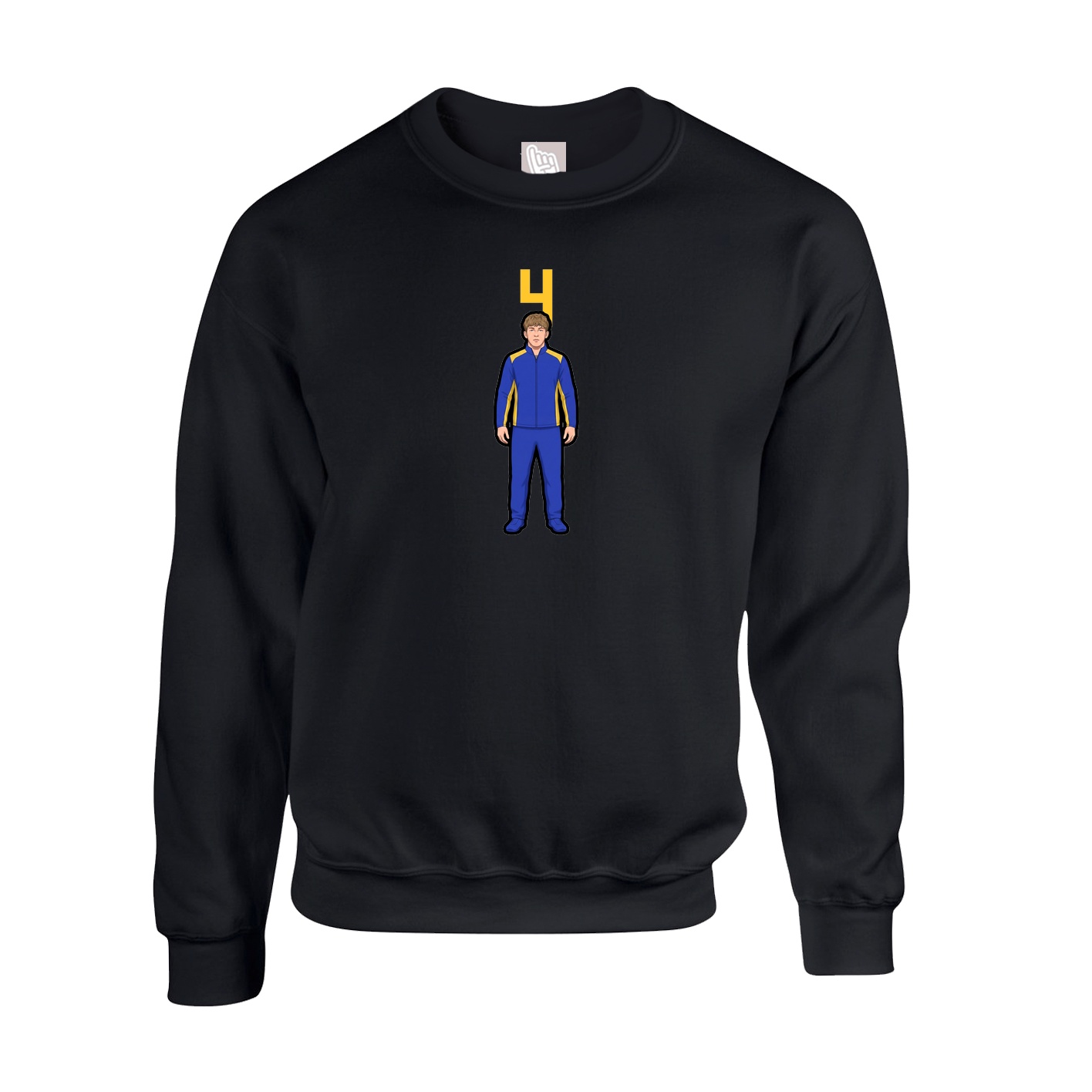 Fleece Crew — Number Top in Black