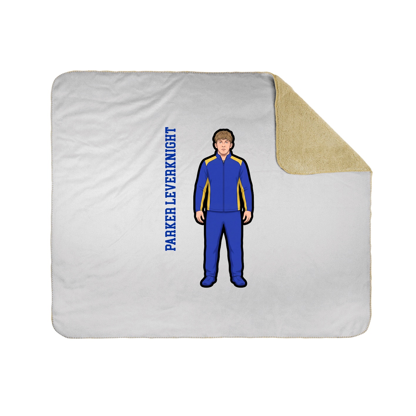 Throw Blanket — Name Vertical in White