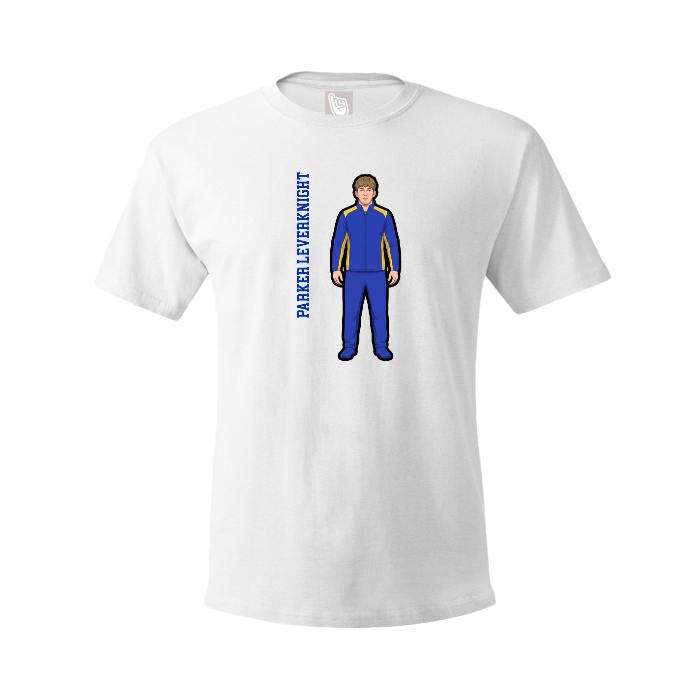 Tee — Name Vertical in White