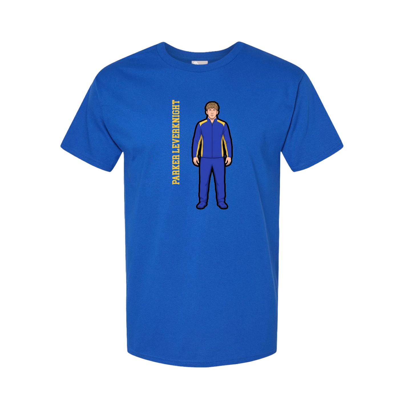 Youth Tee — Name Vertical in Royal