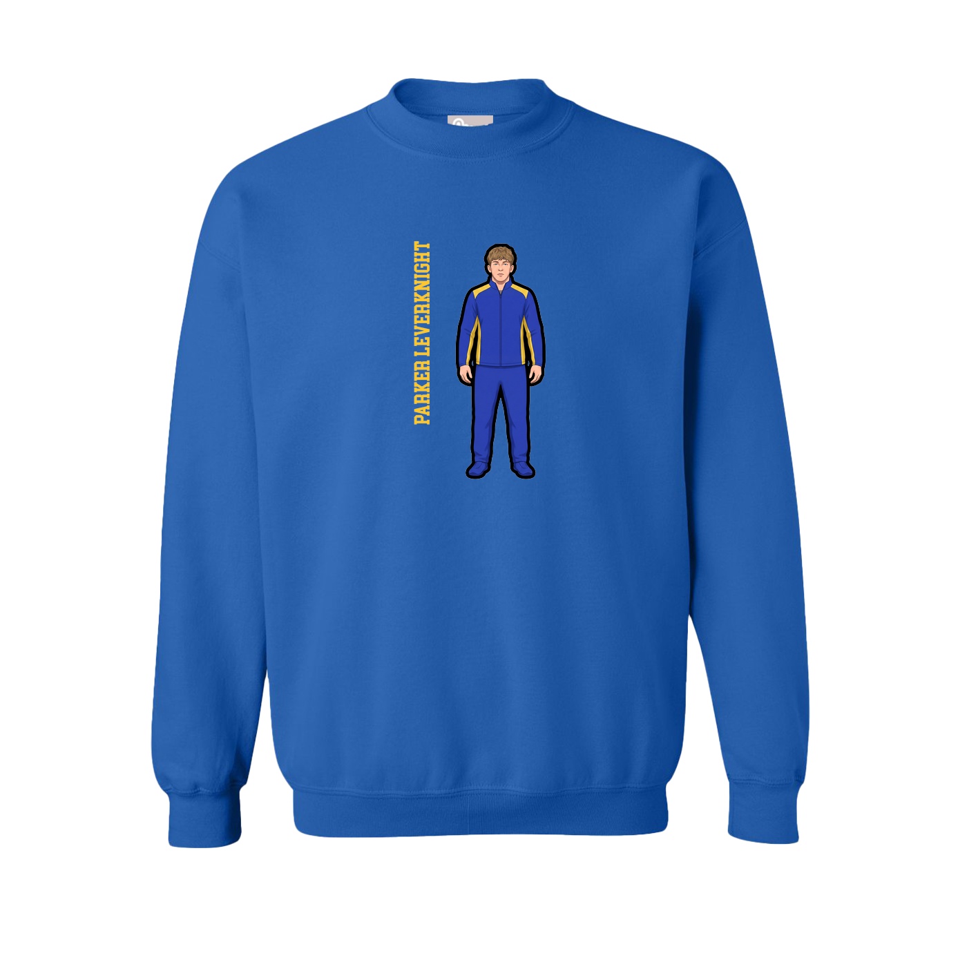 Fleece Crew — Name Vertical in Royal