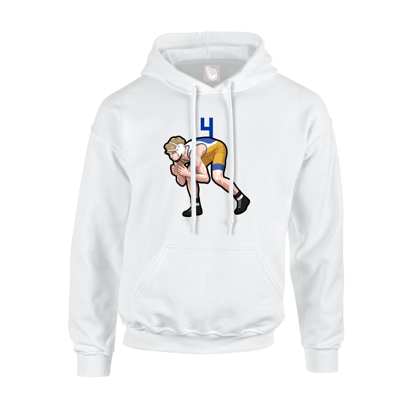 Youth Hoodie — Number Top in White