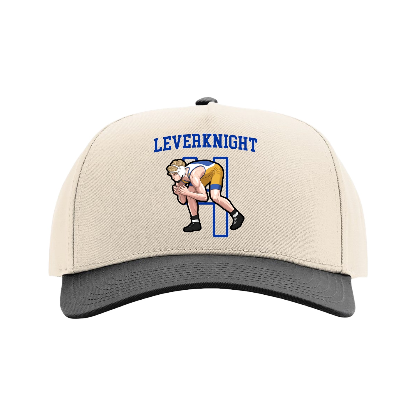 Full Fabric Five-Panel Champ Cap — Shirsey in Cream/Black