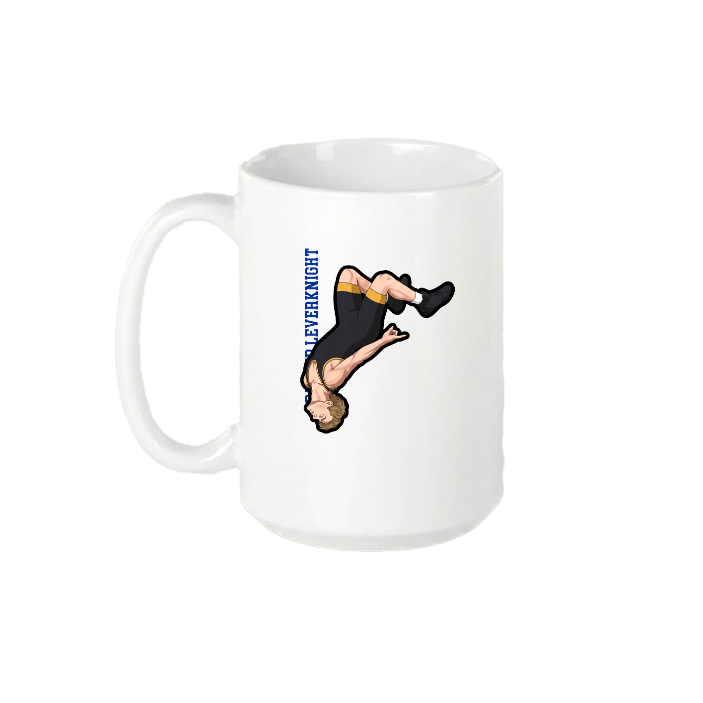15oz Coffee Mug — Name Vertical in White