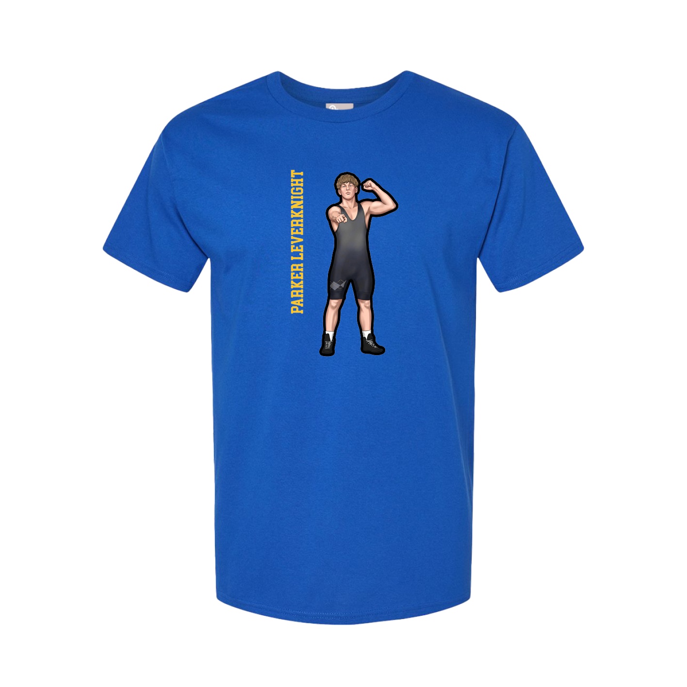 Youth Tee — Name Vertical in Royal