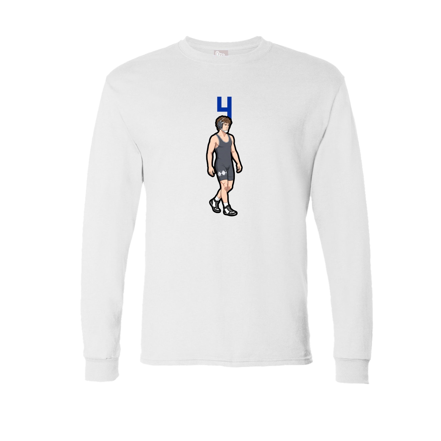 Long Sleeve Tee — Number Top in White