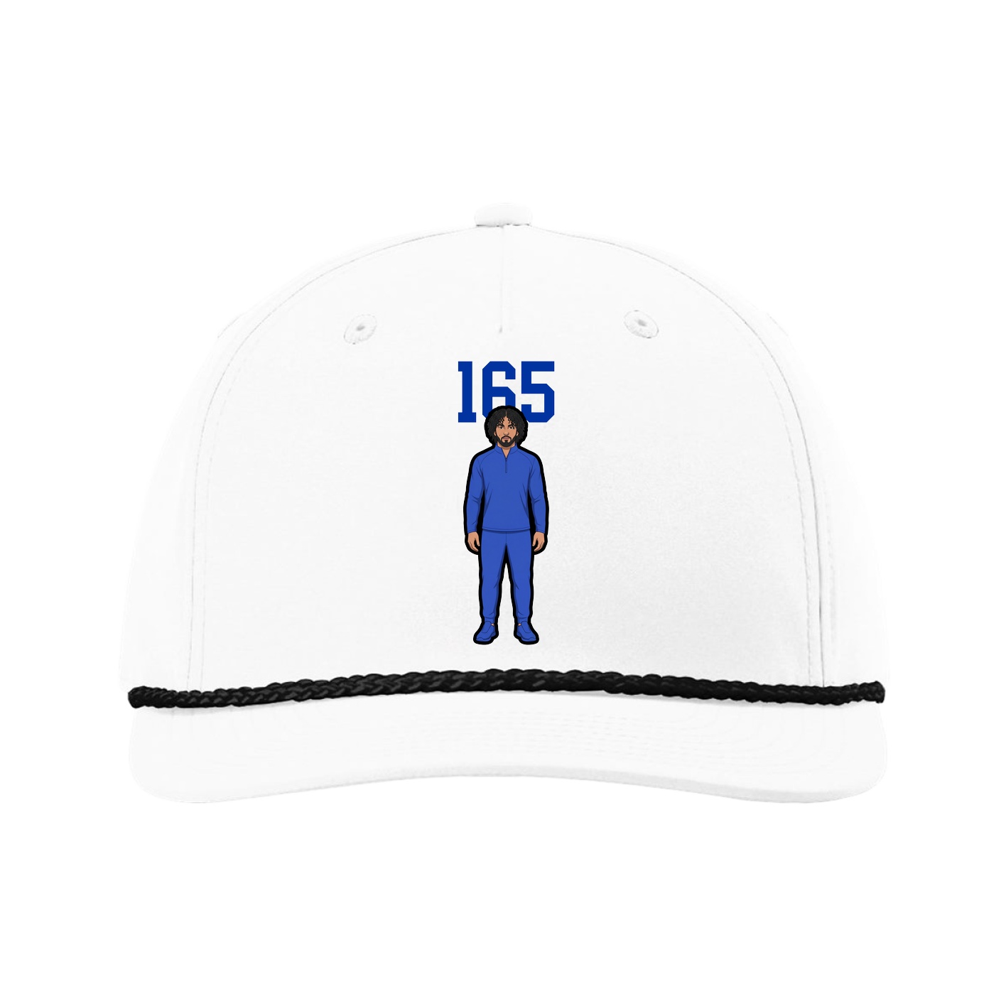 Five-Panel Classic Rope Cap — Number Top in White