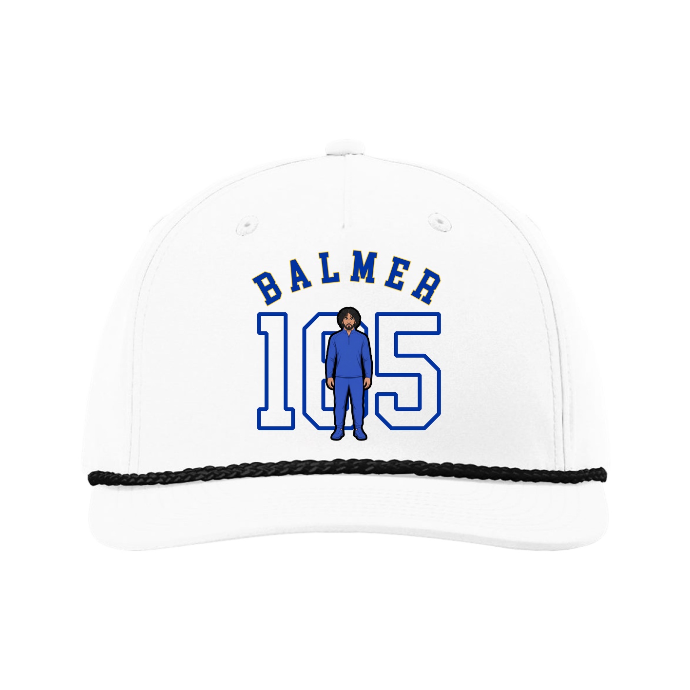 Five-Panel Classic Rope Cap — Shirsey Arch in White