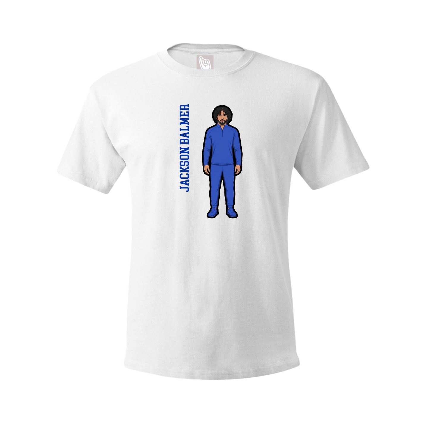 Youth Tee — Name Vertical in White