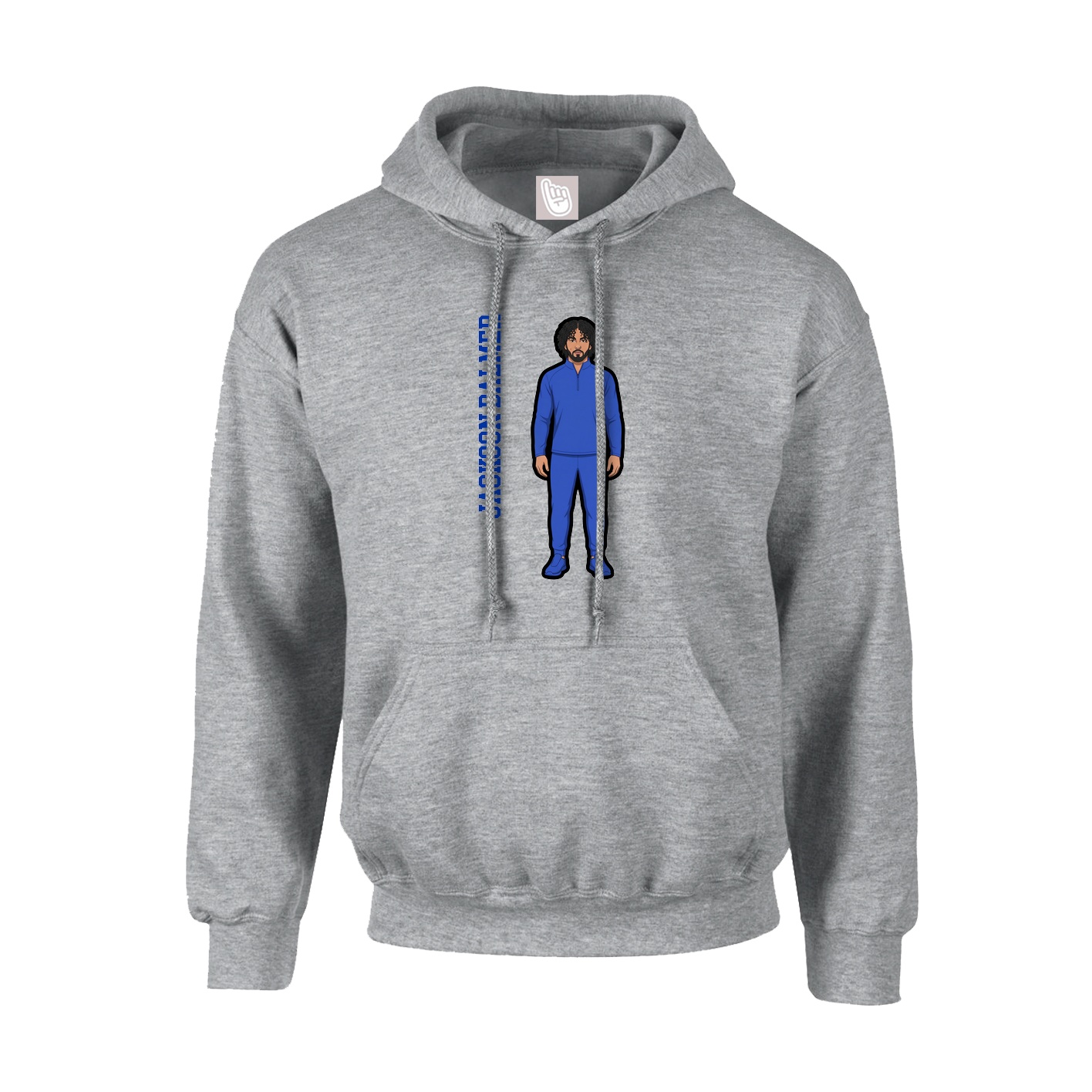 Hoodie — Name Vertical in Grey