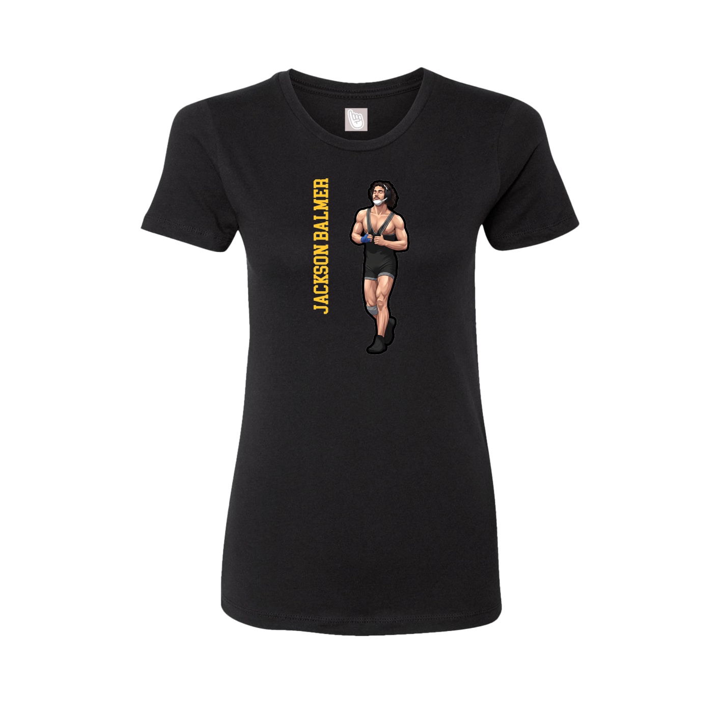 Fitted Women's Tee — Name Vertical in Black