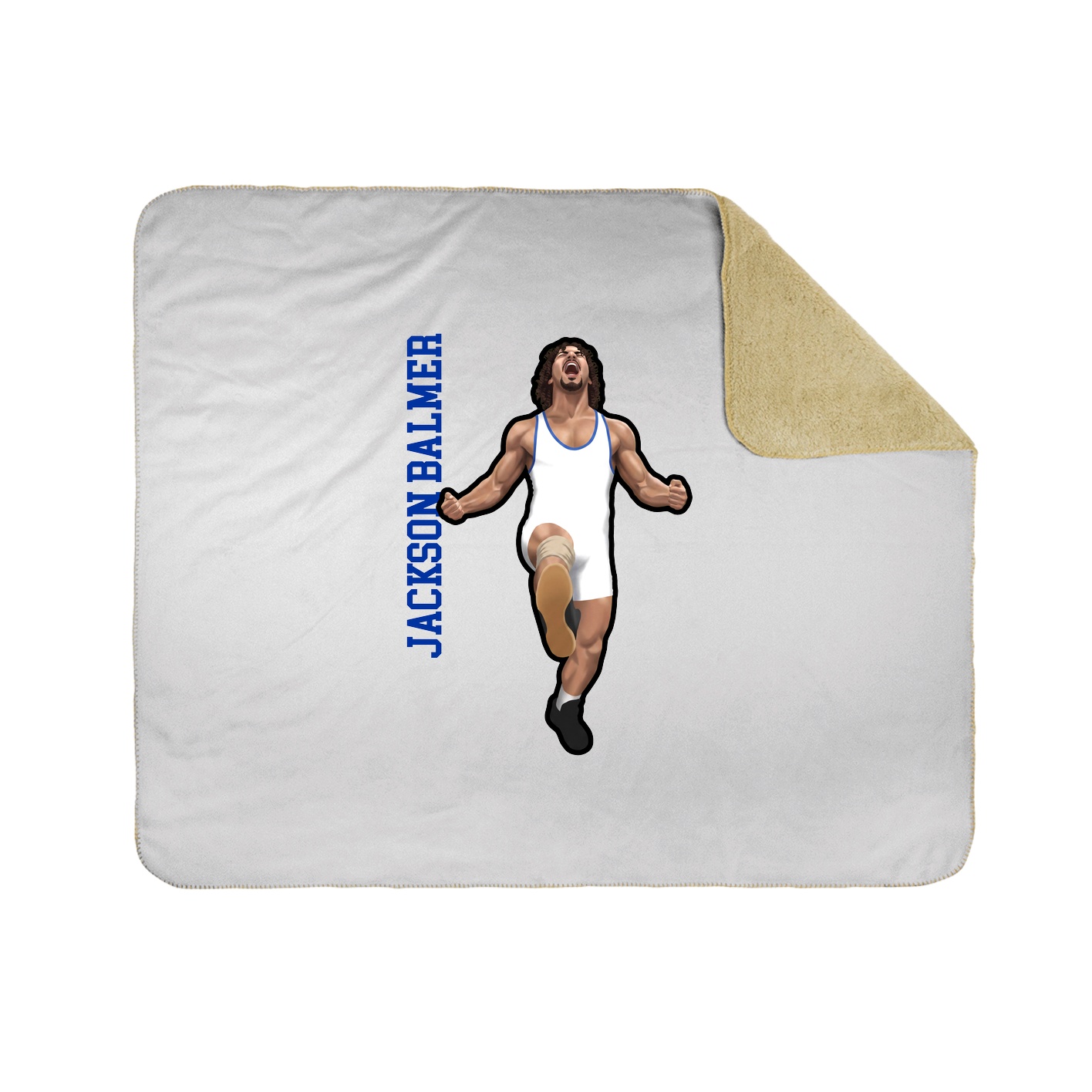 Throw Blanket — Name Vertical in White
