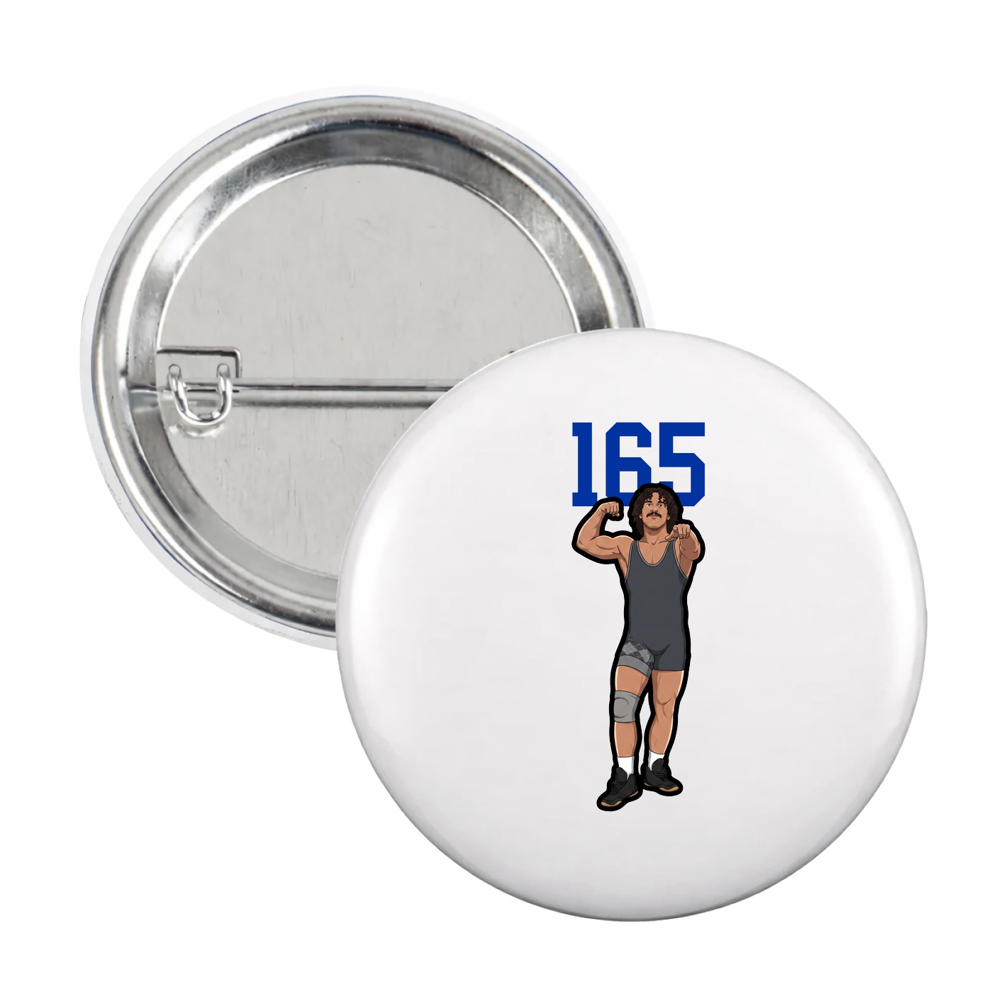 Game Day Button — Number Top in White
