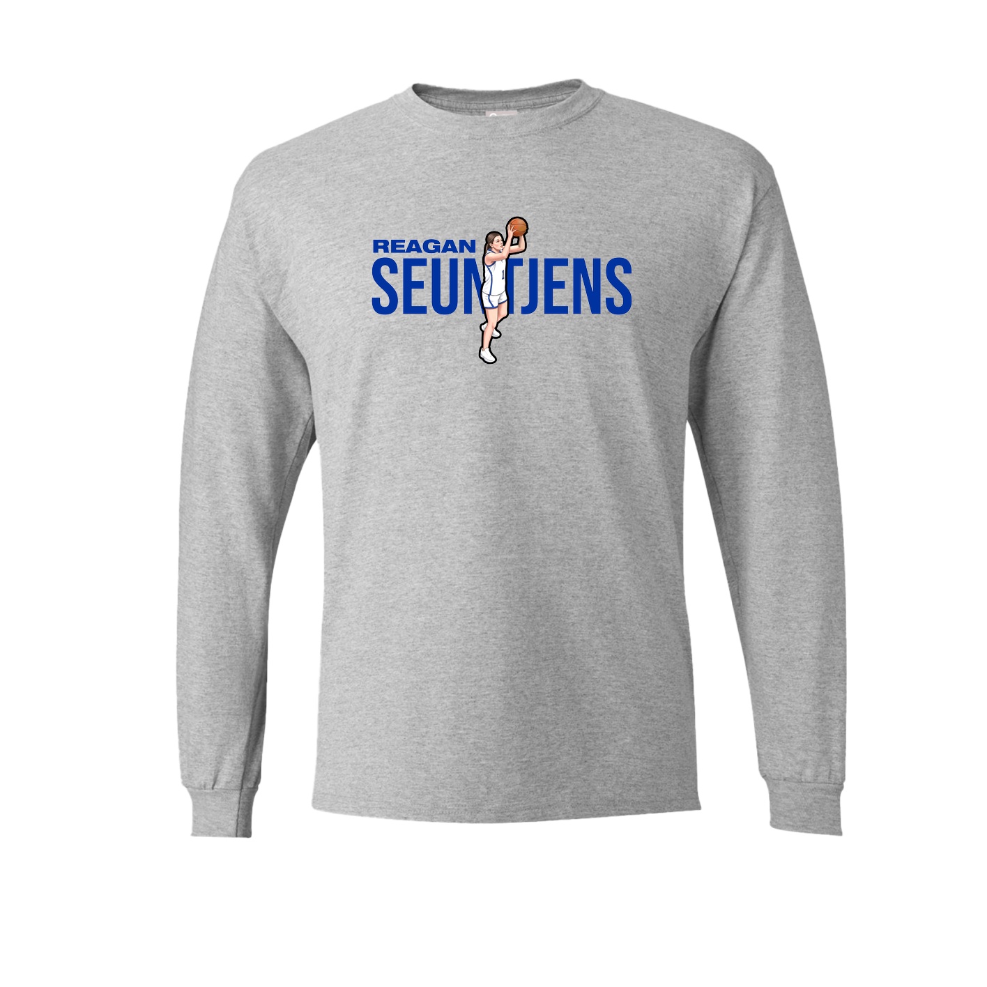 Long Sleeve Tee — Player Name in Grey