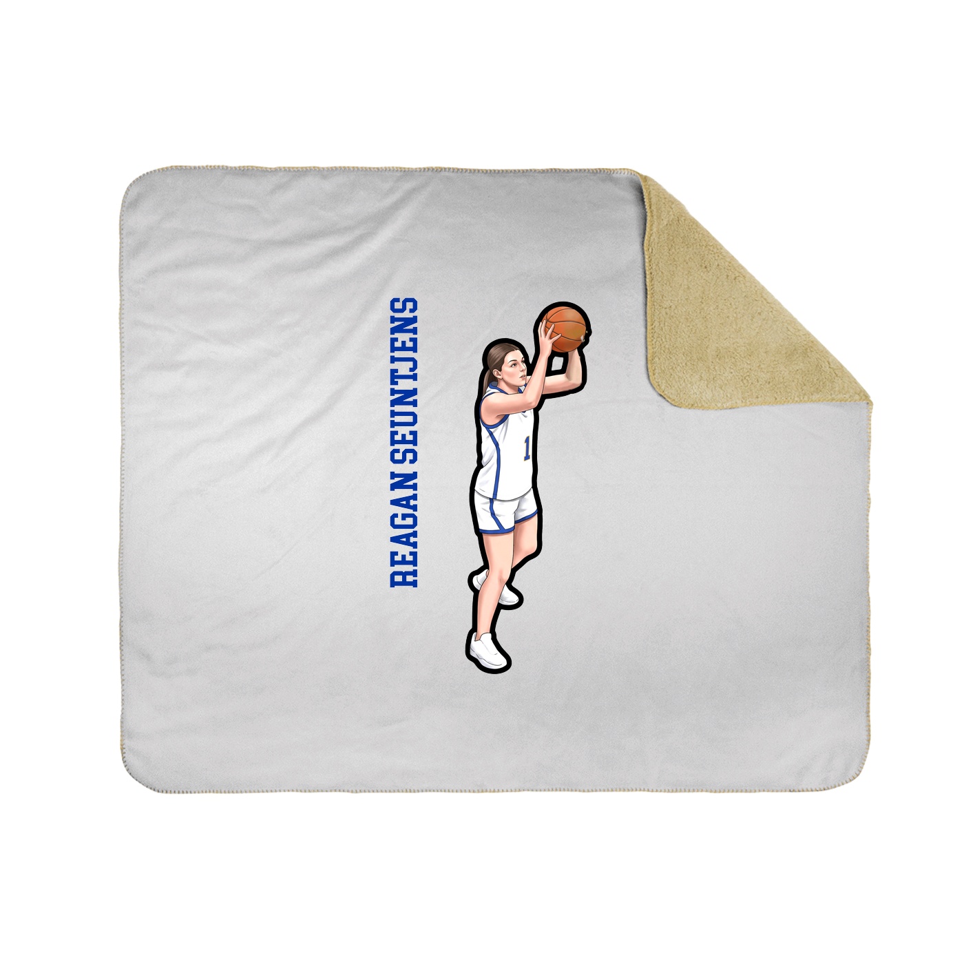 Throw Blanket — Name Vertical in White