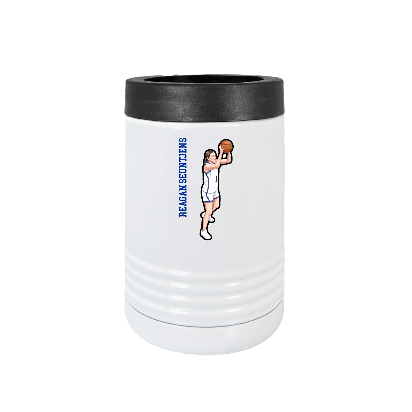 Beverage Holder — Name Vertical in White