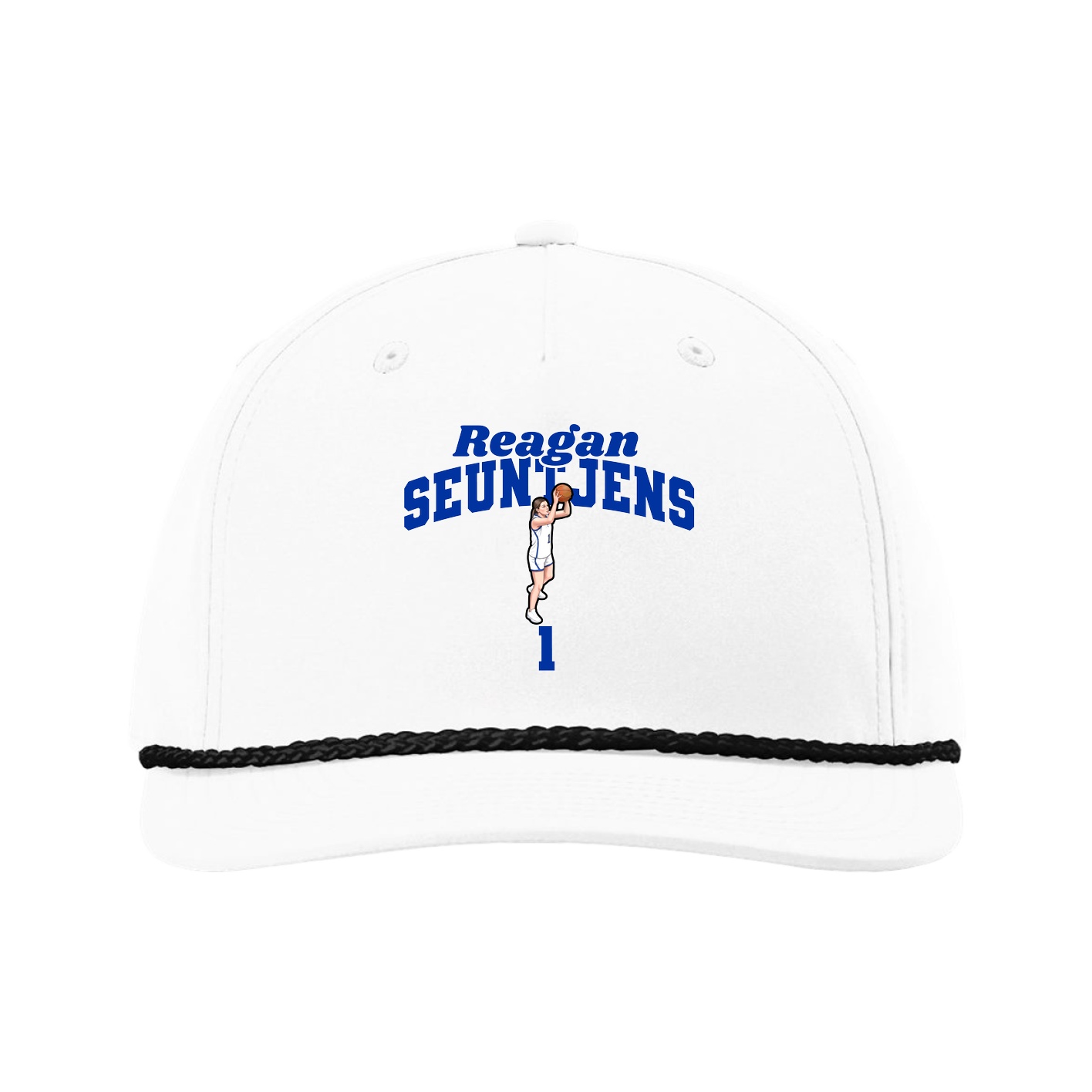 Five-Panel Classic Rope Cap — Signature Arch in White