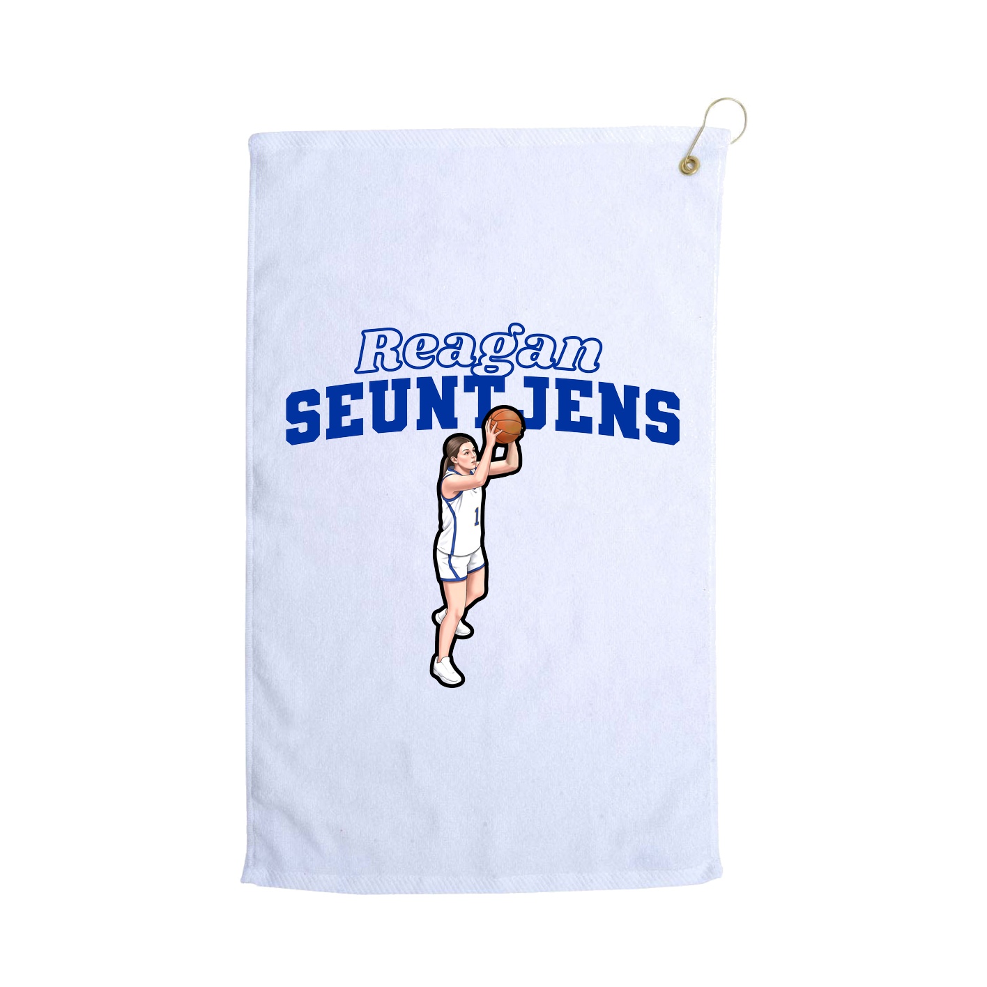Golf Towel — Name Arch in White