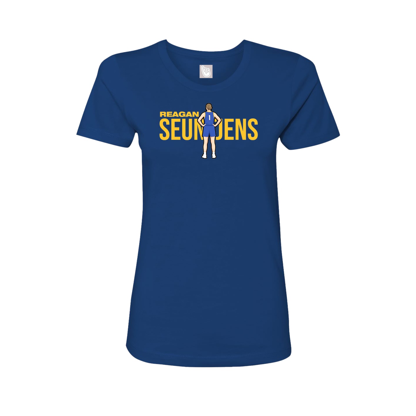 Fitted Women's Tee — Player Name in Royal