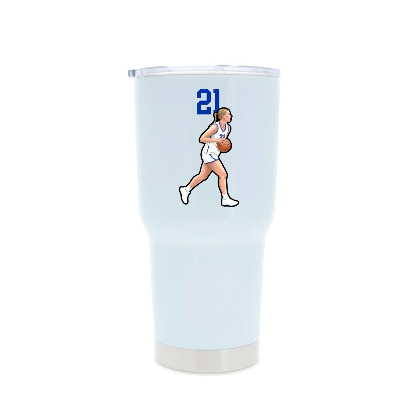 30oz Stainless Steel Tumbler — Number Top in White