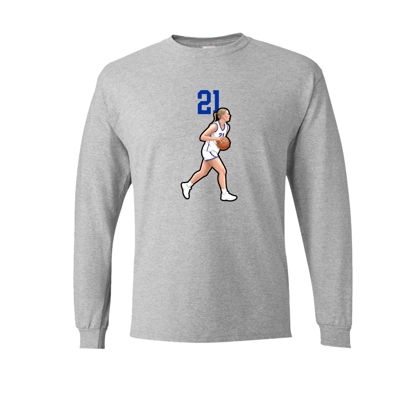 Long Sleeve Tee — Number Top in Grey