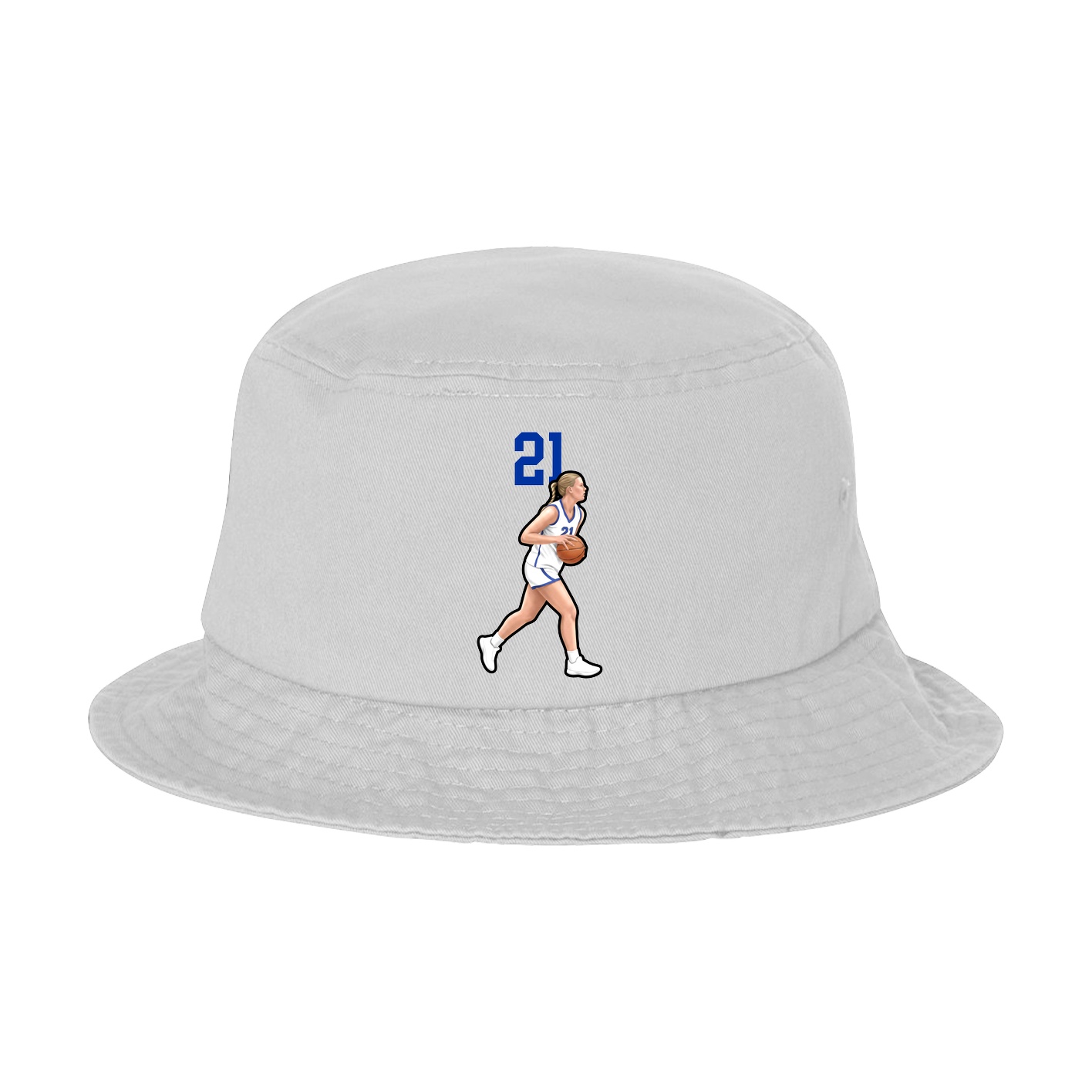 Bucket Cap — Number Top in White