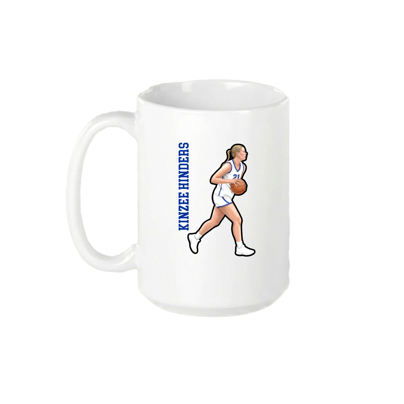 15oz Coffee Mug — Name Vertical in White