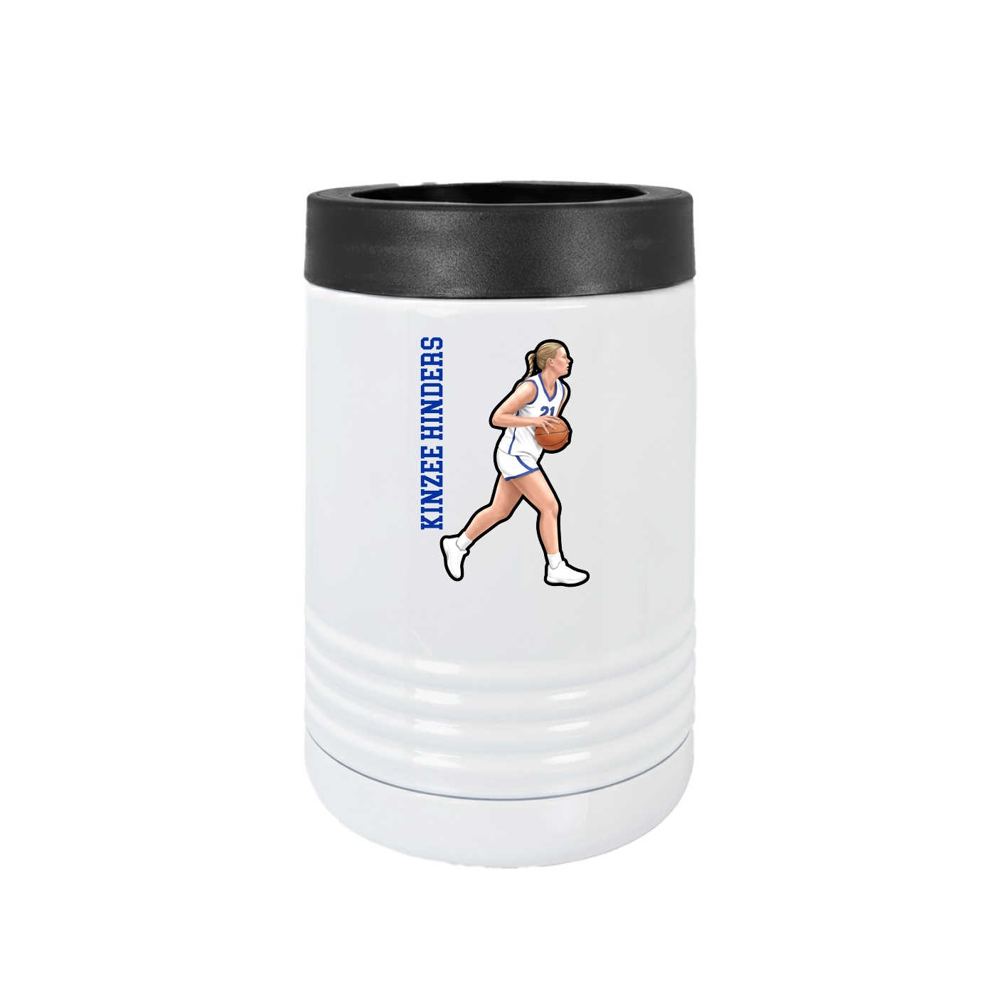 Beverage Holder — Name Vertical in White