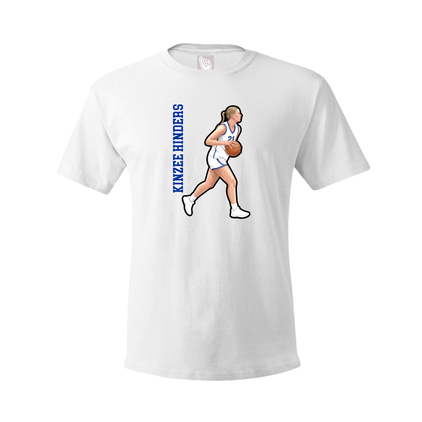 Youth Tee — Name Vertical in White