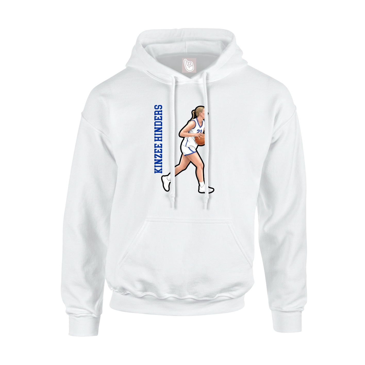 Youth Hoodie — Name Vertical in White