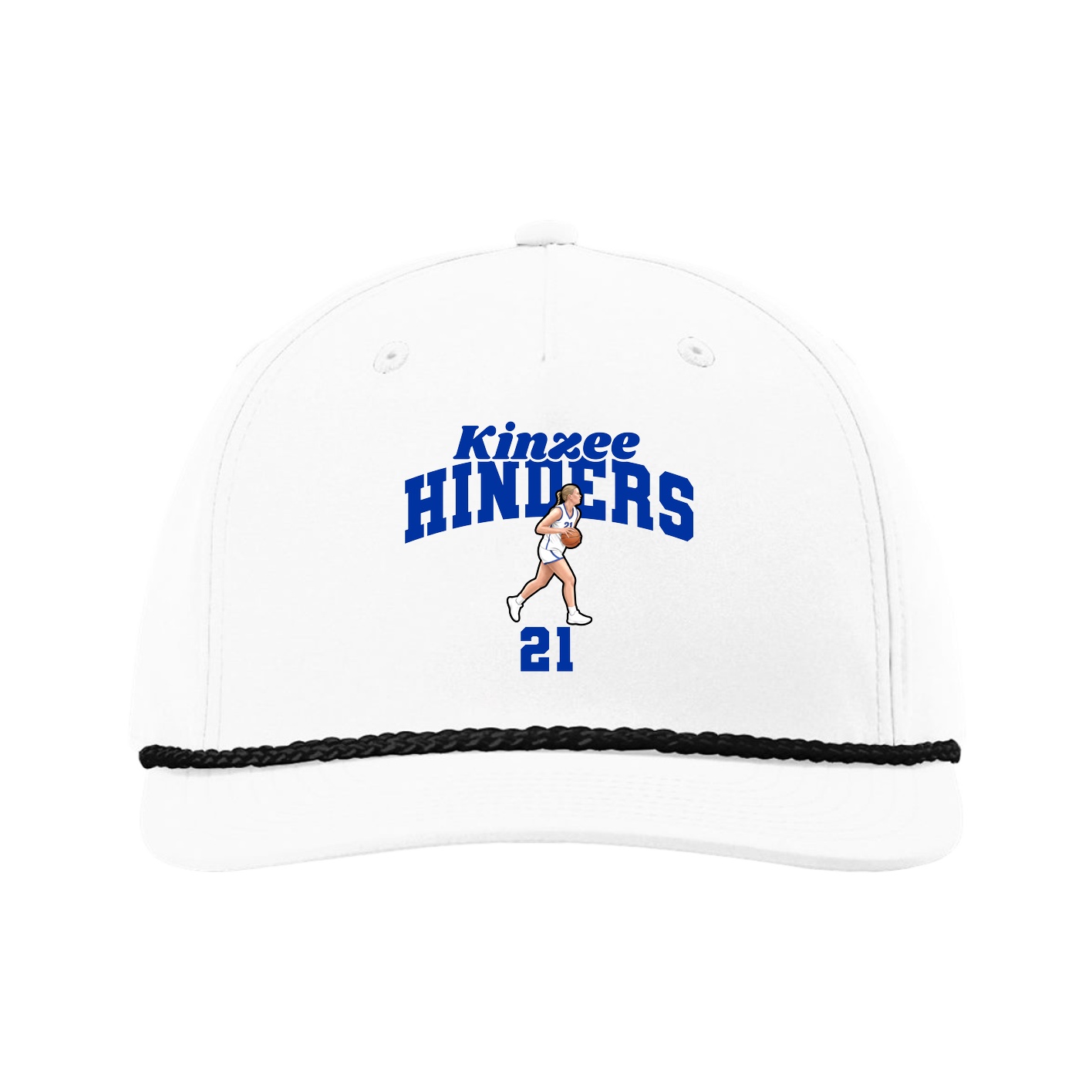 Five-Panel Classic Rope Cap — Signature Arch in White