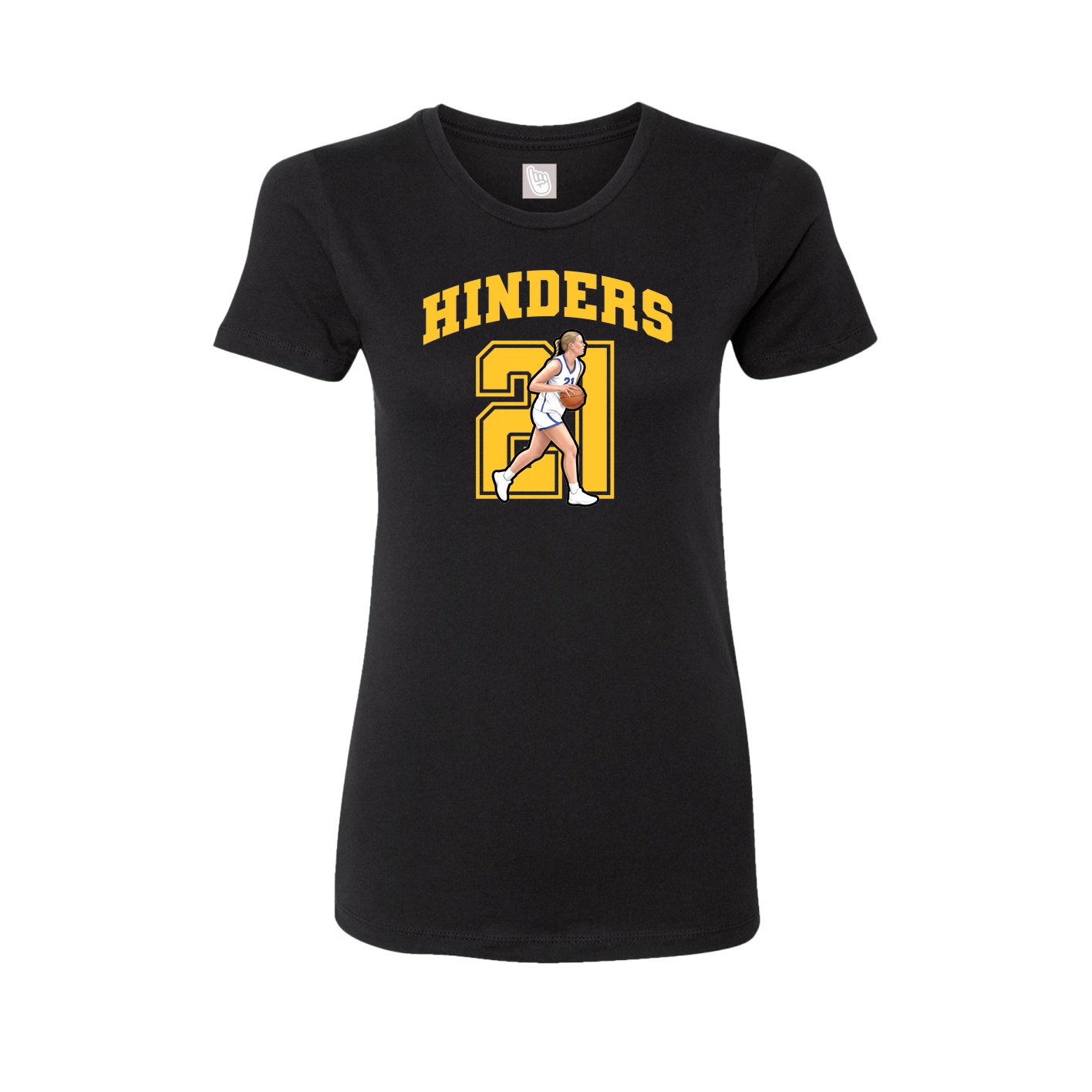 Fitted Women's Tee — Number in Black