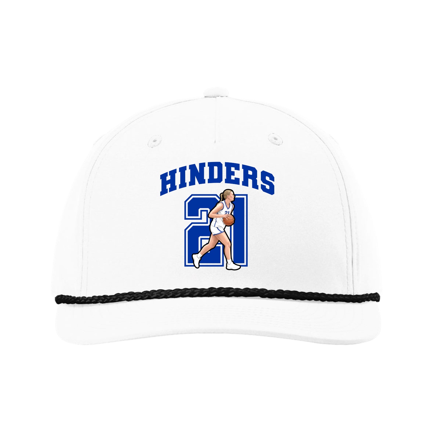 Five-Panel Classic Rope Cap — Number in White