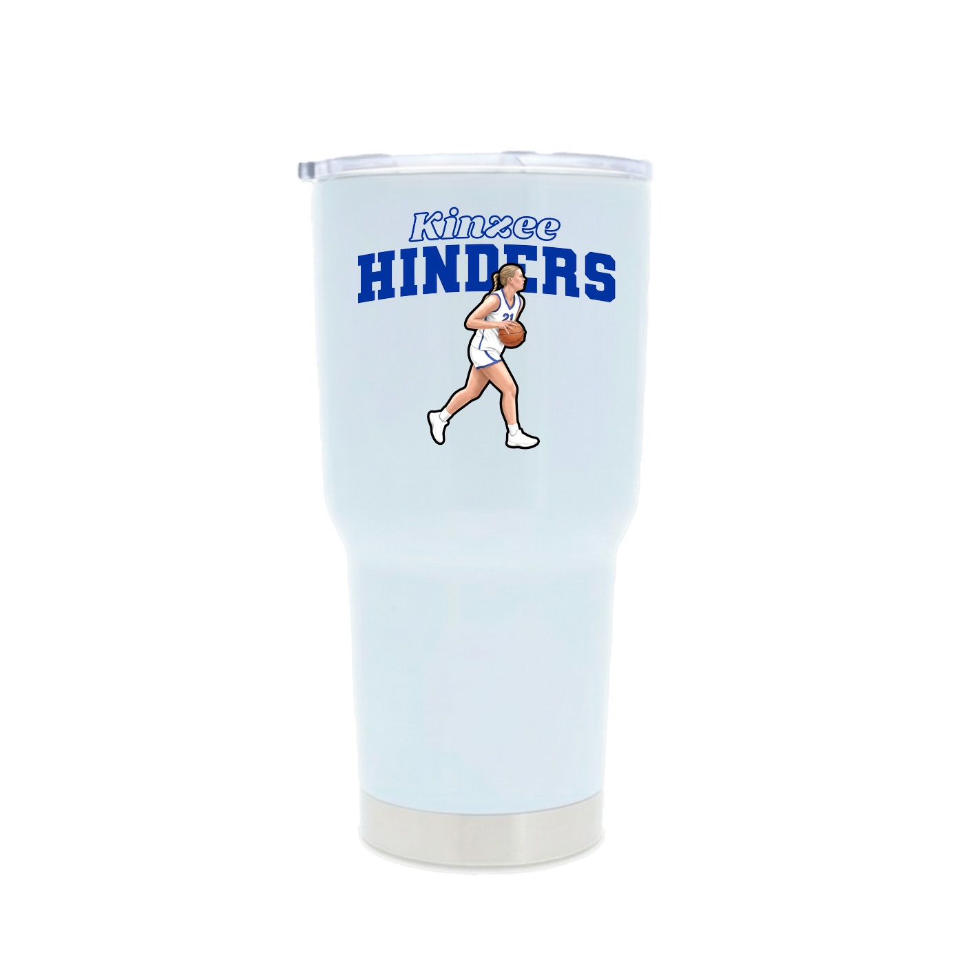 30oz Stainless Steel Tumbler — Name Arch in White