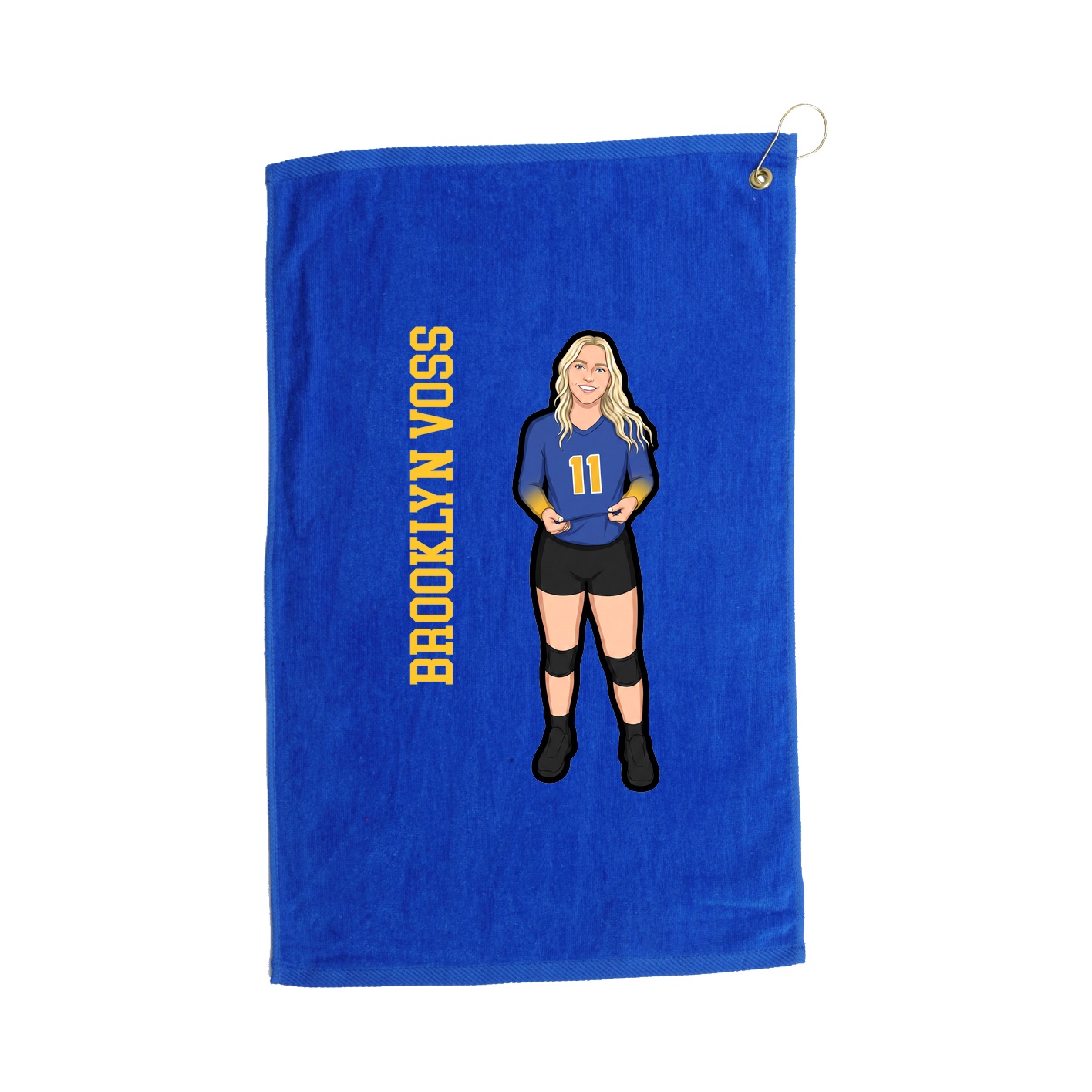 Golf Towel — Name Vertical in Royal