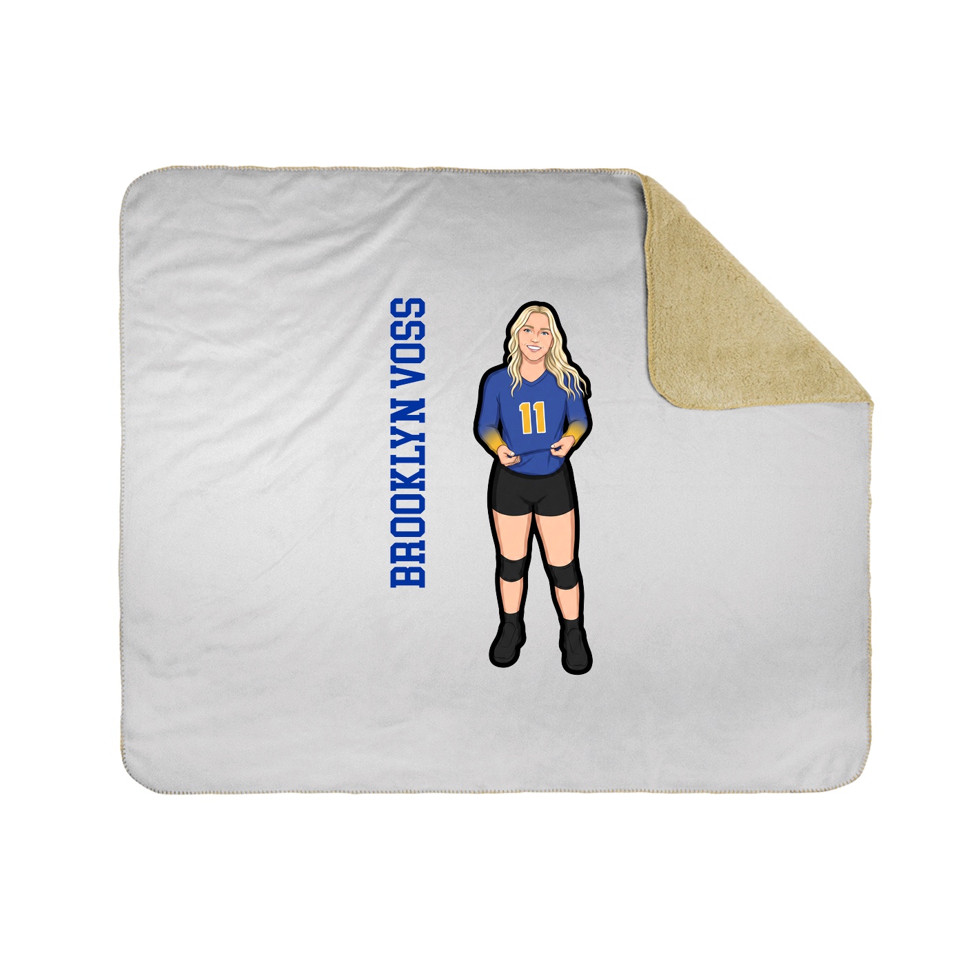 Throw Blanket — Name Vertical in White