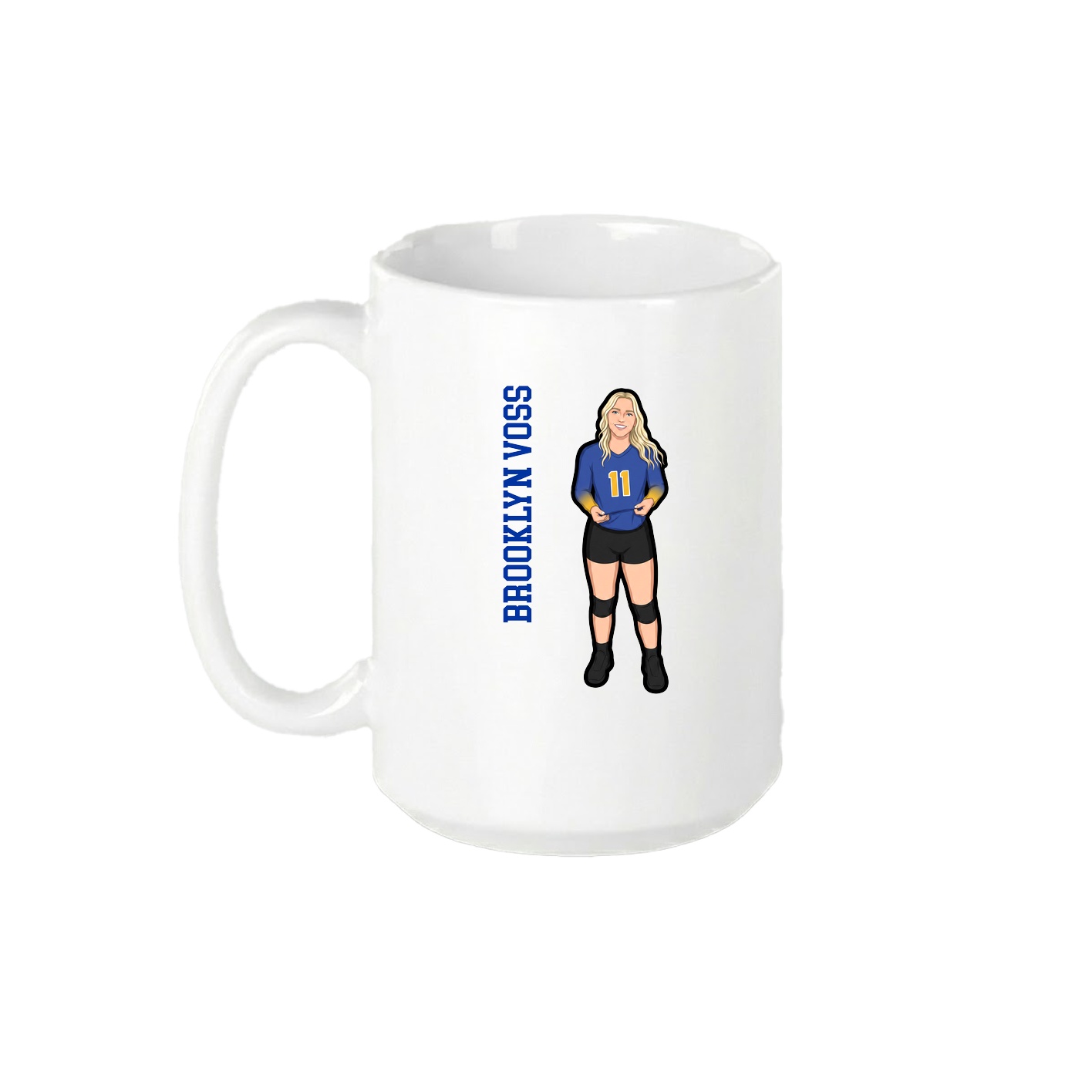 15oz Coffee Mug — Name Vertical in White